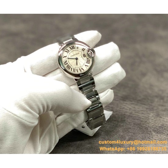 Ballon Bleu De Cartier 33mm SS/SS White Dial V6F NH05