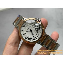 Cartier - Balon Bleu Midsize 36mm RG/SS Wht V6F Jap NH55 Mod