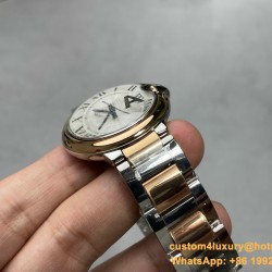 Cartier - Balon Bleu Midsize 36mm RG/SS Wht V6F Jap NH55 Mod