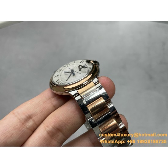 Cartier - Balon Bleu Midsize 36mm RG/SS Wht V6F Jap NH55 Mod