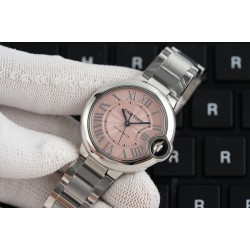 Ballon Bleu De Cartier SS/SS Pink/Stk 36mm V6F A076