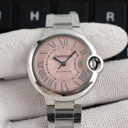 Ballon Bleu De Cartier SS/SS Pink/Stk 36mm V6F A076