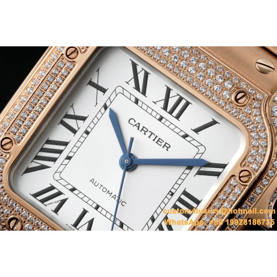 Santos De Cartier 35mm Dia RG/RG White Dial BVF MY9019