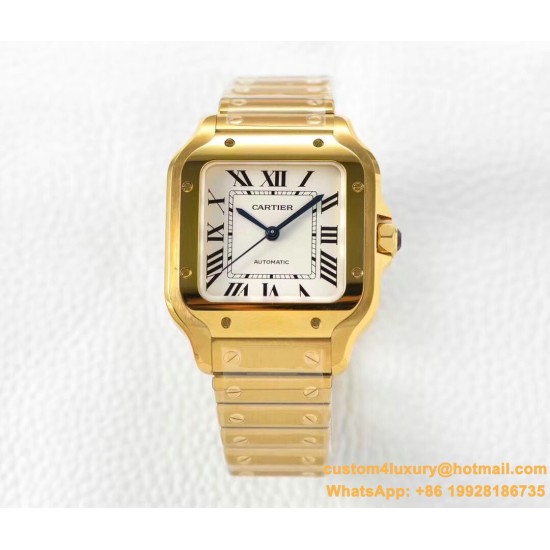 Cartier - Santos De Cartier 2018 Mens XL YG/YG Wht BVF MY9015