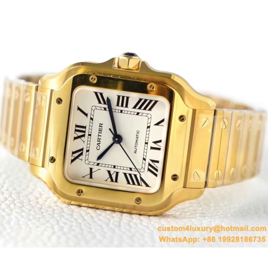 Cartier - Santos De Cartier 2018 Mens XL YG/YG Wht BVF MY9015