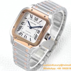 Cartier - Santos De Cartier 2018 Mens XL RG/SS Wht BVF MY9015