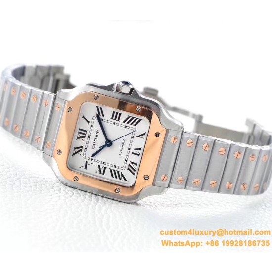 Cartier - Santos De Cartier 2018 Mens XL RG/SS Wht BVF MY9015
