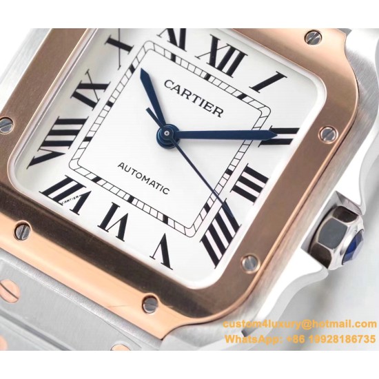 Cartier - Santos De Cartier 2018 Mens XL RG/SS Wht BVF MY9015