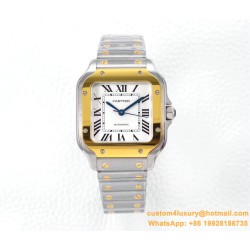 Cartier - Santos De Cartier 2018 Mens XL 40mm YG/SS Wht BVF MY9019