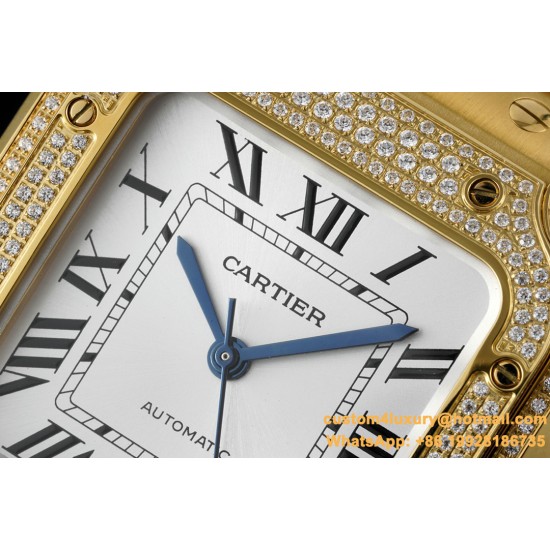 Santos De Cartier 35mm Diams YG/YG White Dial BVF MY9019