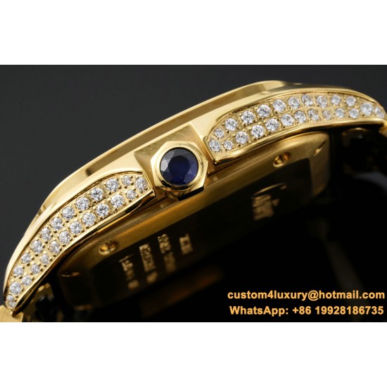 Santos De Cartier 35mm Diams YG/YG White Dial BVF MY9019