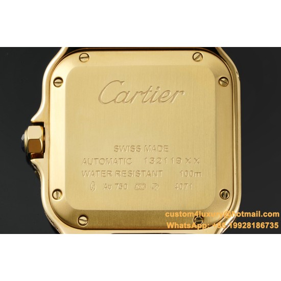 Santos De Cartier 35mm Diams YG/YG White Dial BVF MY9019
