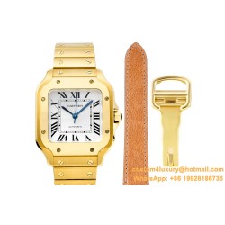 Cartier - Santos De Cartier 35mm YG/YG White Dial BVF MY9015