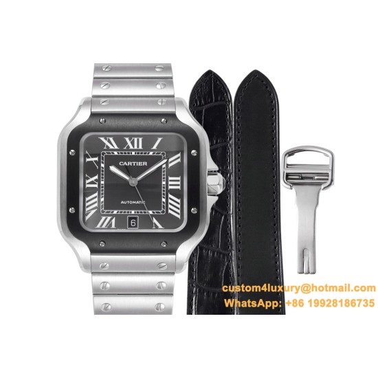 Santos De Cartier Mens XL 40mm SS/SS Gray BVF 9019