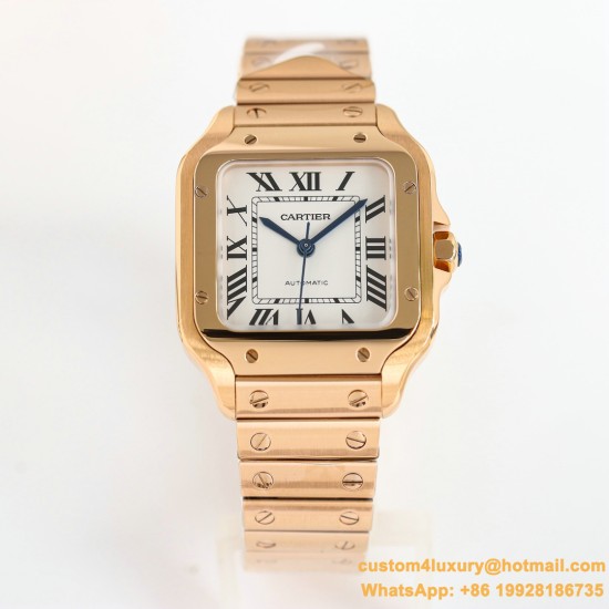 Santos De Cartier 35mm RG/RG White Dial GF MY9039