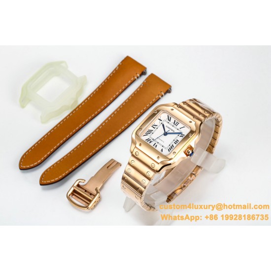 Santos De Cartier 35mm RG/RG White Dial GF MY9039