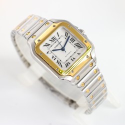 Santos De Cartier 35mm YG/SS White Dial GF MY9039
