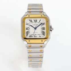 Santos De Cartier 35mm YG/SS White Dial GF MY9039