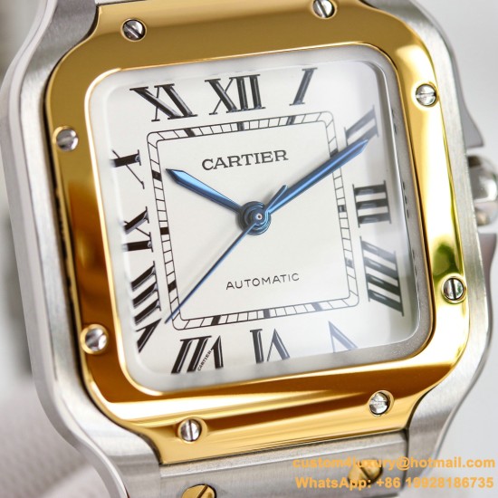 Santos De Cartier 35mm YG/SS White Dial GF MY9039
