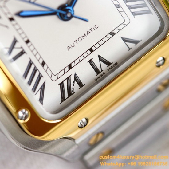 Santos De Cartier 35mm YG/SS White Dial GF MY9039