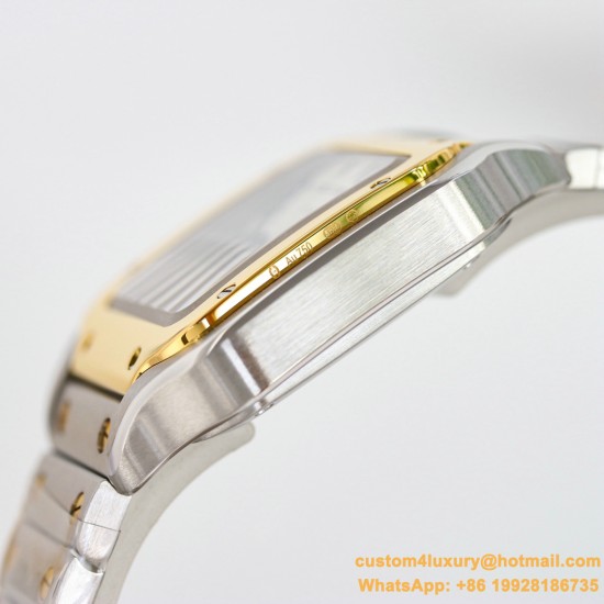 Santos De Cartier 35mm YG/SS White Dial GF MY9039