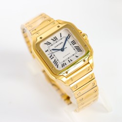 Santos De Cartier 35mm YG/YG White Dial GF MY9039