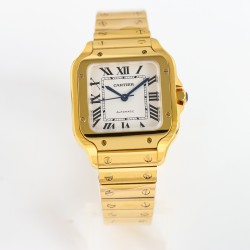 Santos De Cartier 35mm YG/YG White Dial GF MY9039