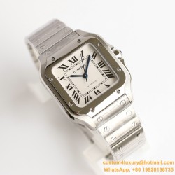 Cartier - Santos De Cartier 2018 Midsize 35mm SS/SS White GF Ult MY9015