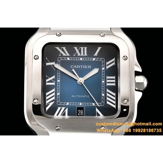 Cartier - Santos De Cartier 2018 Mens XL SS/SS Blue GF MY9015