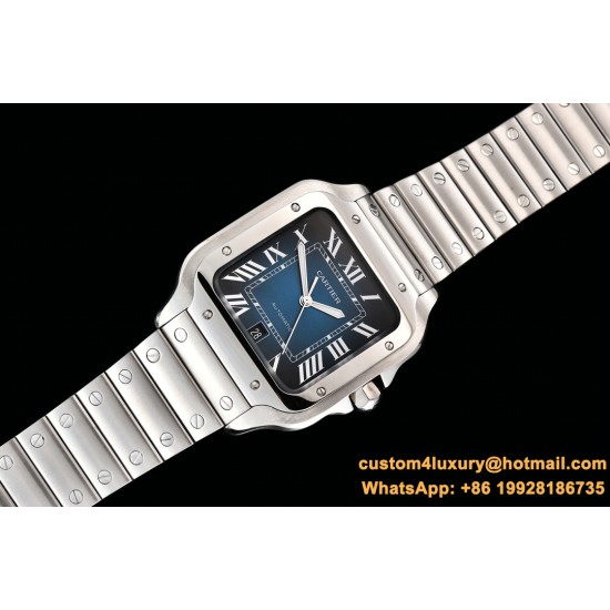 Cartier - Santos De Cartier 2018 Mens XL SS/SS Blue GF MY9015