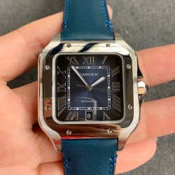 Santos De Cartier Mens XL 40MM SS/LE Blue/Rmn GF MY9019