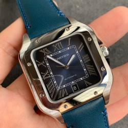 Santos De Cartier Mens XL 40MM SS/LE Blue/Rmn GF MY9019