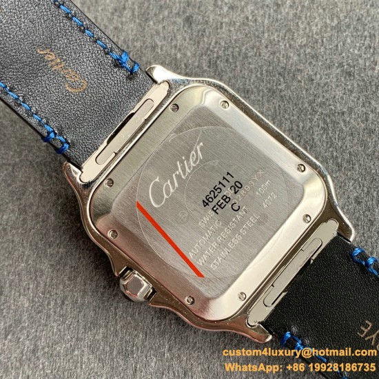 Santos De Cartier Mens XL 40MM SS/LE Blue/Rmn GF MY9019