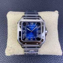 Santos De Cartier 2018 Mens XL 40mm SS/SS Blue BVF MY9019