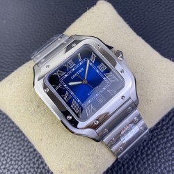 Santos De Cartier 2018 Mens XL 40mm SS/SS Blue BVF MY9019