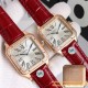 Santos Dumont Red Dia RG/LE Silver Dial AF Quartz