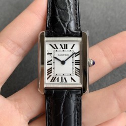 Tank Must Small White dial On Black Leather Strap K11F Quartz