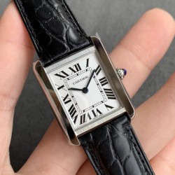 Tank Must Small White dial On Black Leather Strap K11F Quartz
