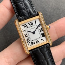 Tank Française 24mmmm Dia YG/LE Silver Dial K11F Quartz