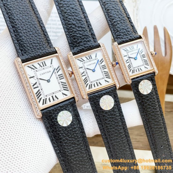 Tank Must Dia Black 22/25/31mm SS/LE Rose Gold Dial K11F Quartz