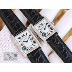 Tank Must Dia Black 24mm/27mm SS/LE White Dial 3WF Quartz