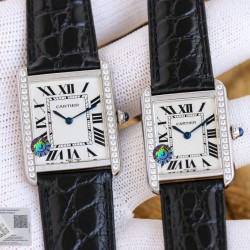 Tank Must Dia Black 24mm/27mm SS/LE White Dial 3WF Quartz