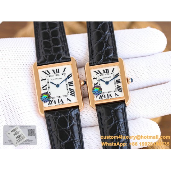 Tank Must Dia Black 24mm/27mm RG/LE White Dial 3WF Quartz