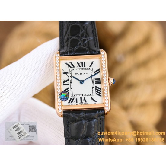 Tank Must Dia Black 24mm/27mm RG/LE White Dial 3WF Quartz