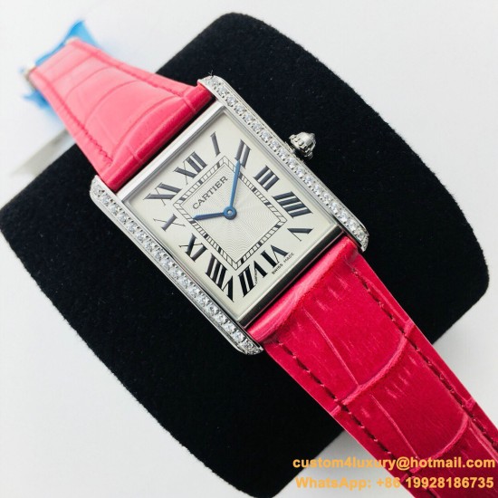 Cartier - Tank Louis 22mm/25.5mm Red Dia SS/LE White Dial VSF Quartz