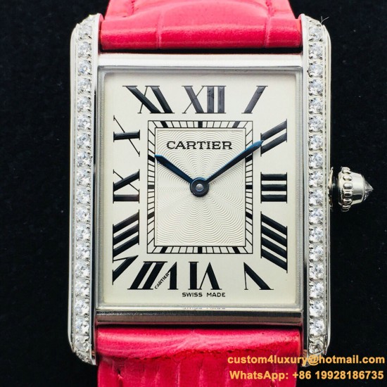 Cartier - Tank Louis 22mm/25.5mm Red Dia SS/LE White Dial VSF Quartz
