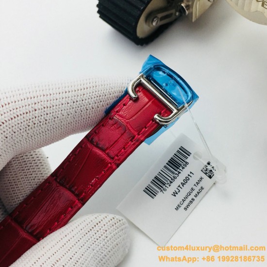 Cartier - Tank Louis 22mm Red Dia SS/LE White Dial VSF Quartz