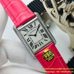 Cartier - Tank Louis 25.5mm Red Dia SS/LE White Dial VSF Quartz