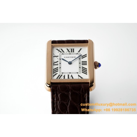 Cartier - Tank Solo 27.4mm RG/LE White Dial AF Quartz