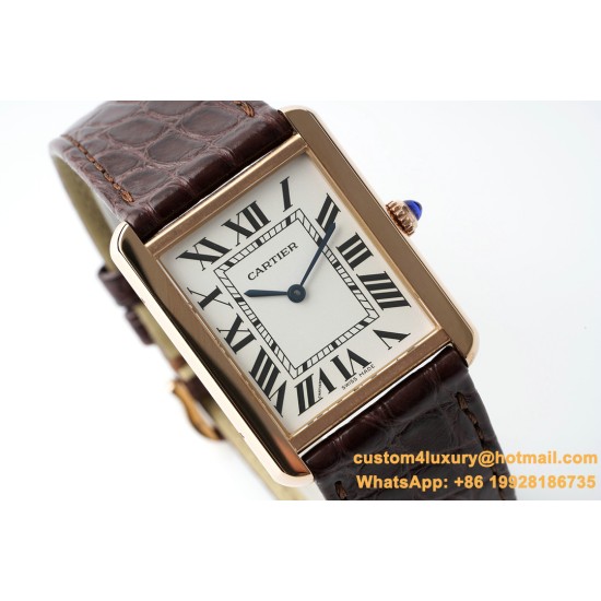Cartier - Tank Solo 27.4mm RG/LE White Dial AF Quartz
